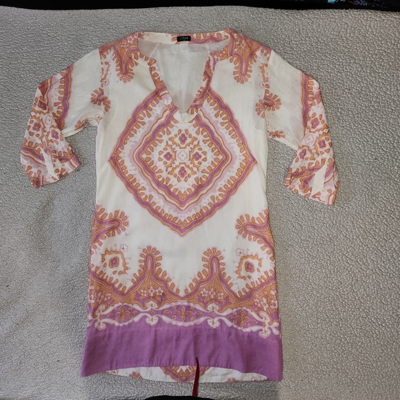 J. Crew Gorgeous 😍 , Orange , And Purple , Boho , Style Dress - Picture 8 of 16